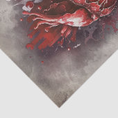 hekserij | Hart met rode en gouden bloedingsdruppe Tissuepapier (Detail)