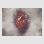 hekserij | Hart met rode en gouden bloedingsdruppe Tissuepapier (Voorkant)