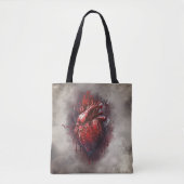 hekserij | Hart met rode en gouden bloedingsdruppe Tote Bag (Voorkant)