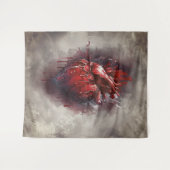 hekserij | Hart met rode en gouden bloedingsdruppe Wandkleed (Voorkant (horizontaal))