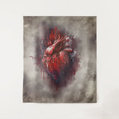 hekserij | Hart met rode en gouden bloedingsdruppe Wandkleed (Voorkant)