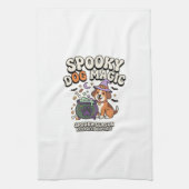 Hekserij Hond Halloween Vibes Theedoek (Verticaal)