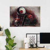 hekserij | Magische items Spellbooks en Crystal Ba Poster (Thuiskantoor)