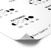 Hekserij Motief Hemels Maankalender Kalender  Poster (Hoek)