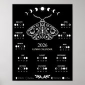 Hekserij Motief Hemelse Maankalender Poster (Voorkant)