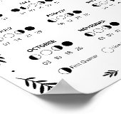 Hekserij Motief Kraai Hemel Maankalender Poster (Hoek)