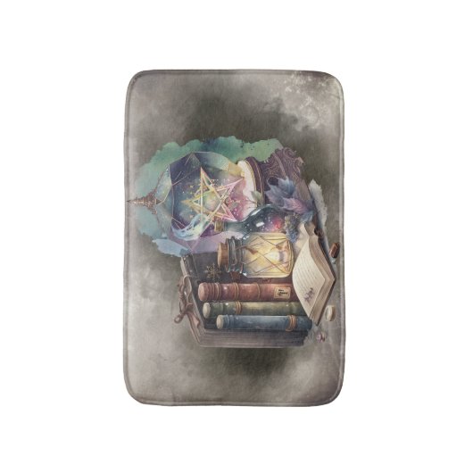 hekserij | Pastel Spellbook Tomes en Crystal Ball Badmat (Voorkant Verticaal)