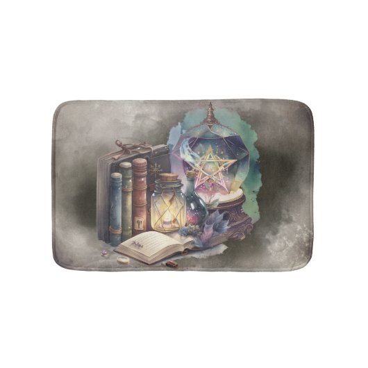 hekserij | Pastel Spellbook Tomes en Crystal Ball Badmat (Voorkant)