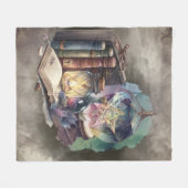hekserij | Pastel Spellbook Tomes en Crystal Ball Fleece Deken (Voorkant (Horizontaal))