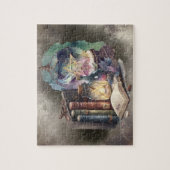hekserij | Pastel Spellbook Tomes en Crystal Ball Legpuzzel (Verticaal)