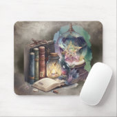 hekserij | Pastel Spellbook Tomes en Crystal Ball Muismat (Met muis)