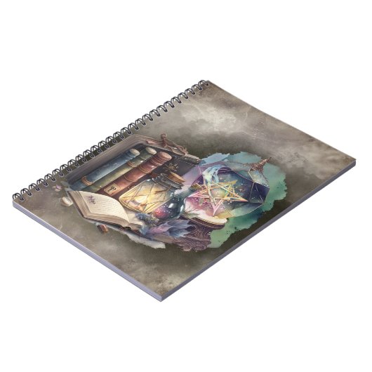 hekserij | Pastel Spellbook Tomes en Crystal Ball Notitieboek (Linkerzijde)
