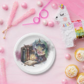 hekserij | Pastel Spellbook Tomes en Crystal Ball Papieren Bordje (Feest)