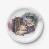 hekserij | Pastel Spellbook Tomes en Crystal Ball Papieren Bordje (Voorkant)