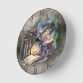 hekserij | Pastel Spellbook Tomes en Crystal Ball Ronde Klok (Hoek)