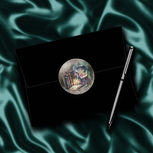 hekserij | Pastel Spellbook Tomes en Crystal Ball Ronde Sticker