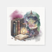 hekserij | Pastel Spellbook Tomes en Crystal Ball Servet (Voorkant)