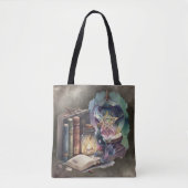 hekserij | Pastel Spellbook Tomes en Crystal Ball Tote Bag (Voorkant)