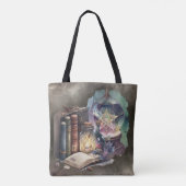 hekserij | Pastel Spellbook Tomes en Crystal Ball Tote Bag (Achterkant)