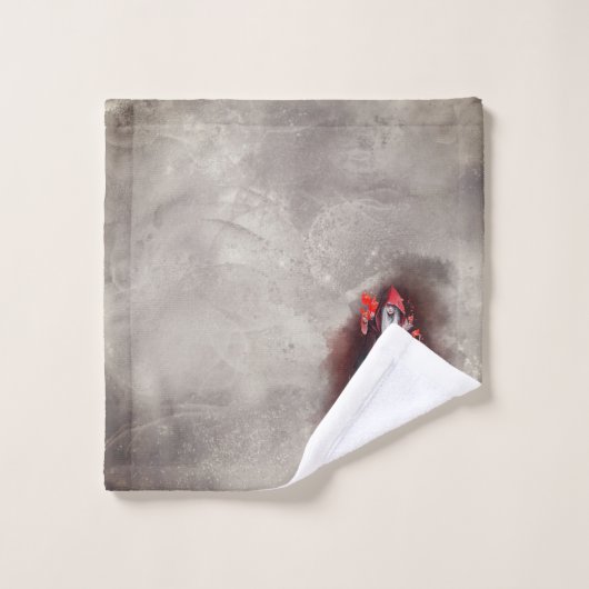 hekserij | Rode heks met donkere gotische schaduwe Bad Handdoek (Wasdoekje)