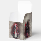 hekserij | Rode heks met donkere gotische schaduwe Bedankdoosjes (Geopend)