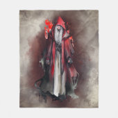 hekserij | Rode heks met donkere gotische schaduwe Fleece Deken (Voorkant)