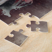 hekserij | Rode heks met donkere gotische schaduwe Legpuzzel (Zijkant)