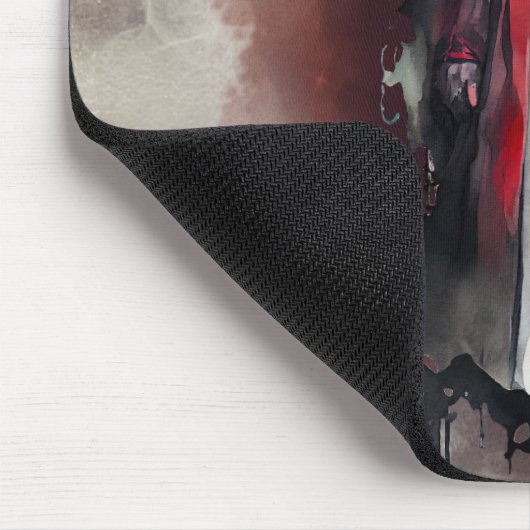 hekserij | Rode heks met donkere gotische schaduwe Muismat (Hoek)