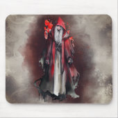 hekserij | Rode heks met donkere gotische schaduwe Muismat (Voorkant)