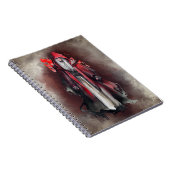 hekserij | Rode heks met donkere gotische schaduwe Notitieboek (Rechterzijde)