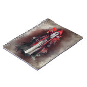 hekserij | Rode heks met donkere gotische schaduwe Notitieboek (Linkerzijde)