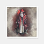 hekserij | Rode heks met donkere gotische schaduwe Servet (Voorkant)