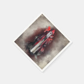 hekserij | Rode heks met donkere gotische schaduwe Servet (Hoek)