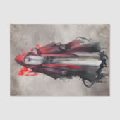 hekserij | Rode heks met donkere gotische schaduwe Tissuepapier (Voorkant)