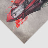 hekserij | Rode heks met donkere gotische schaduwe Tissuepapier (Detail)