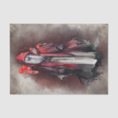 hekserij | Rode heks met donkere gotische schaduwe Tissuepapier (Voorkant)