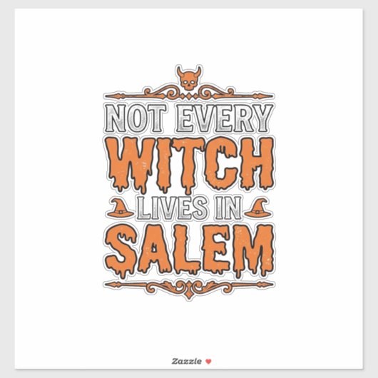 Hekserij Salem Halloween Typografie Design_1 Sticker (Vel)