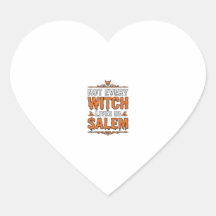 Hekserij Salem Halloween typografie ontwerp_1 Hart Sticker