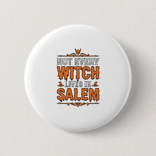 Hekserij Salem Halloween Typografie Ontwerp_1 Ronde Button 5,7 Cm