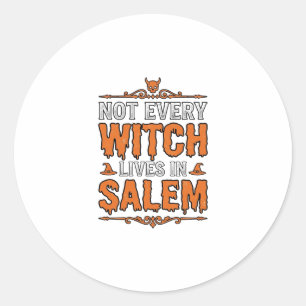Hekserij Salem Halloween Typografie Ontwerp_1 Ronde Sticker
