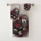 hekserij | Spellbook Tomes en Skull Candle Bad Handdoek (Insitu)