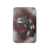 hekserij | Spellbook Tomes en Skull Candle Badmat (Voorkant Verticaal)