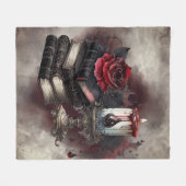 hekserij | Spellbook Tomes en Skull Candle Fleece Deken (Voorkant (Horizontaal))