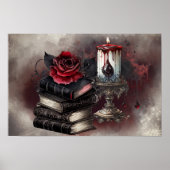 hekserij | Spellbook Tomes en Skull Candle Poster (Voorkant)