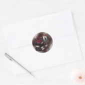 hekserij | Spellbook Tomes en Skull Candle Ronde Sticker (Envelop)