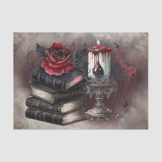 hekserij | Spellbook Tomes en Skull Candle Tissuepapier (Voorkant)