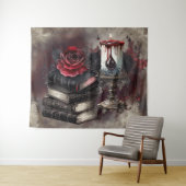 hekserij | Spellbook Tomes en Skull Candle Wandkleed (In Situ (horizontaal))