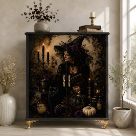 Hekserij Zwarte Kat Paarse Rozen Halloween Kunst Tissuepapier