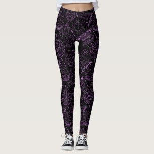 Hekserijpatroon 2506.Paarse. Black BG Leggings