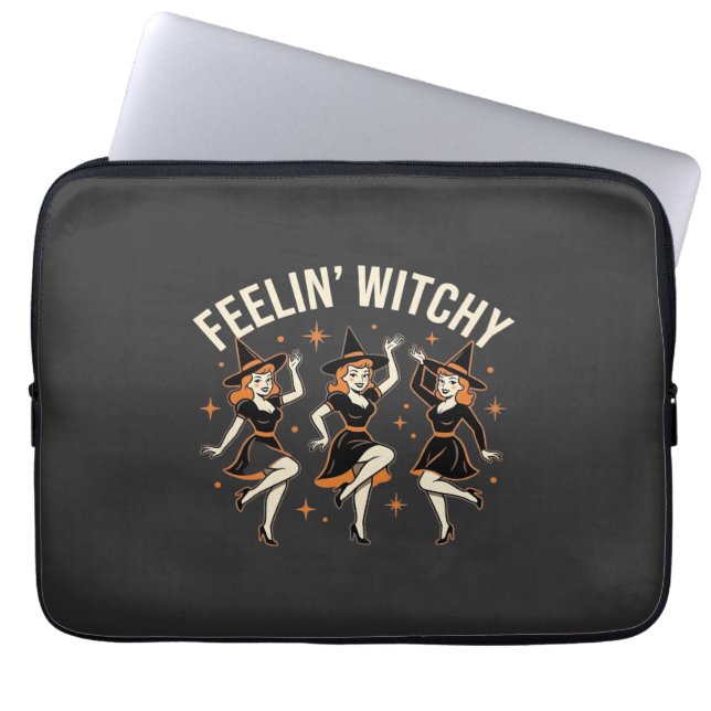 Heksig Halloween Heksen Dans Laptop Sleeve (Voorkant)